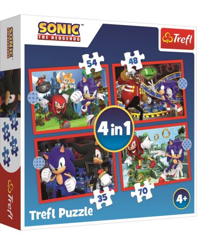 Παζλ Trefl 4 σε 1 - Οι περιπέτειες του Sonic - 1